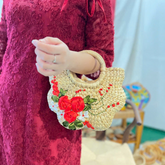 Water Hyacinth Bag With Pumpkin Handle 1